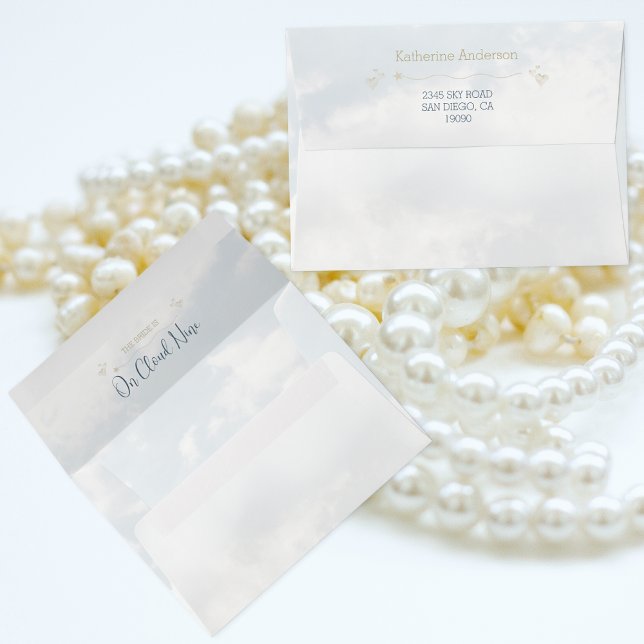 Enveloppe La Mariée Est Sur Le Nuage Neuf Élégante Fête des  (Créateur téléchargé)