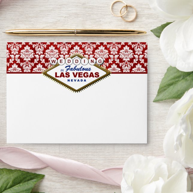 Enveloppe La Parties scintillant Damask Las Vegas Mariage Co (Wedding)