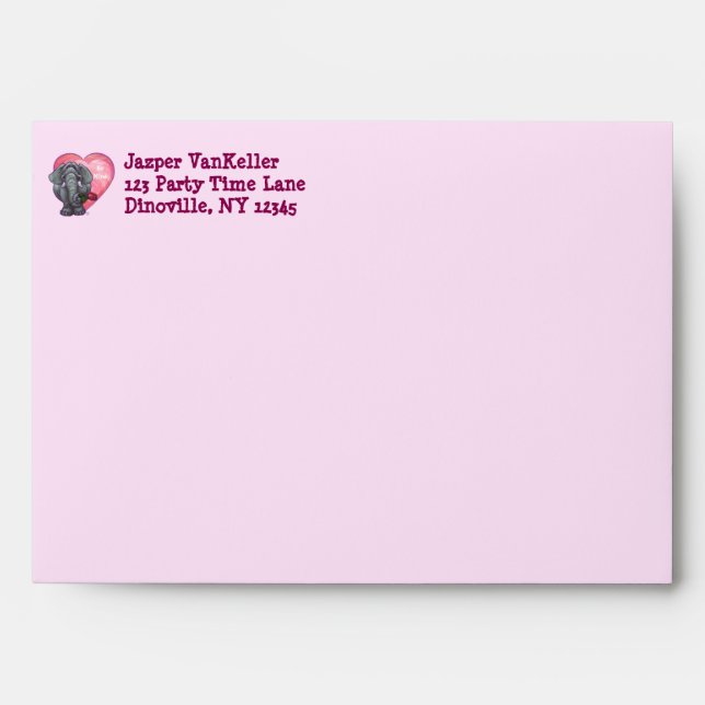 Enveloppe La Saint-Valentin des éléphants (Devant)