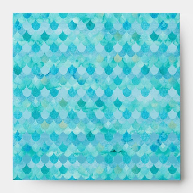 Enveloppe La sirène turquoise d'Aqua mesure le motif (Devant)