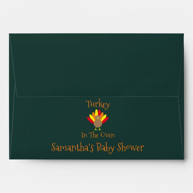 Enveloppe La Turquie Dans Le Baby shower Du Four (Dos (Haut rabat))