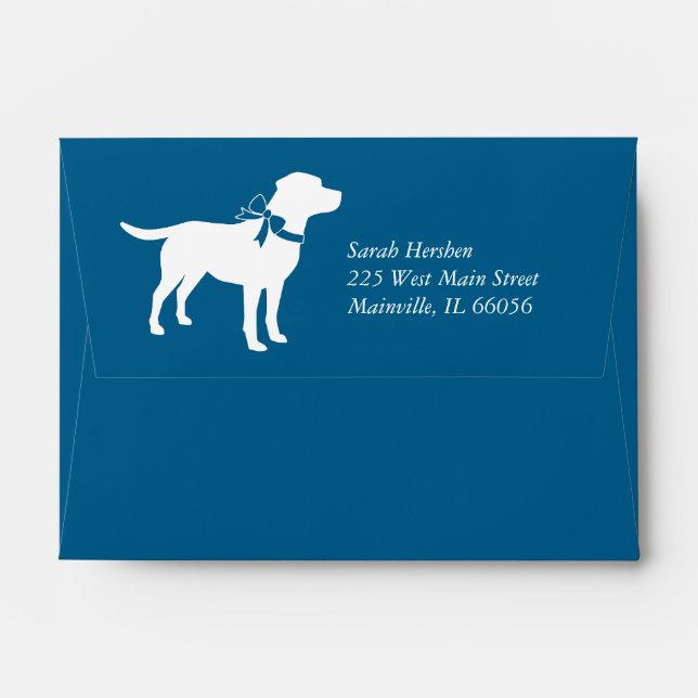 Enveloppe Labrador Chien Baby shower Blue Boy Lab (Dos (Haut rabat))