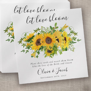 Enveloppe Laisser l'amour fleurir tournesol graines mariage