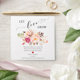 Enveloppe Laisser l'amour grandir Blush rose Boho semence En