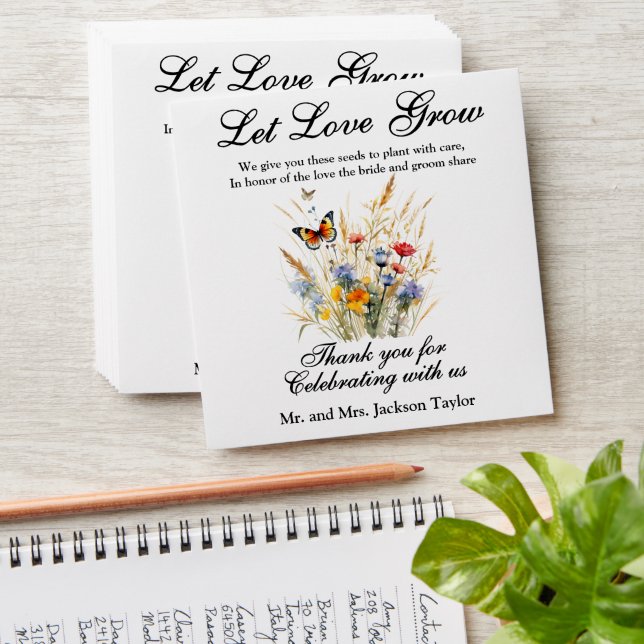 Enveloppe Laisser l'amour grandir Fleur sauvage semence paqu (Stacked)