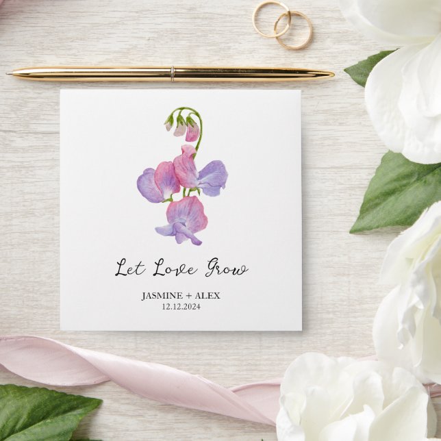 Enveloppe Laisser l'amour grandir l doux pois Mariage de sem (Wedding)