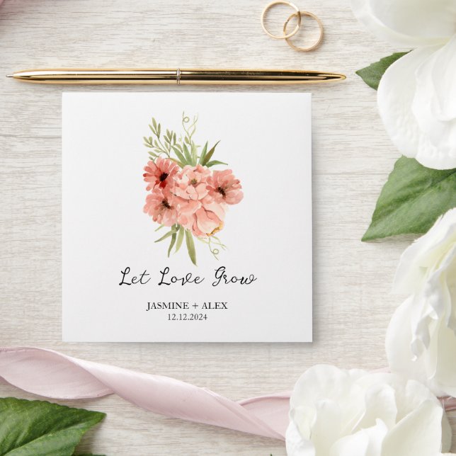 Enveloppe Laisser l'amour grandir l Zinnia semence paquet ma (Wedding)