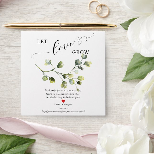 Enveloppe Laisser l'amour grandir la verdure Mariage favoris (Wedding)