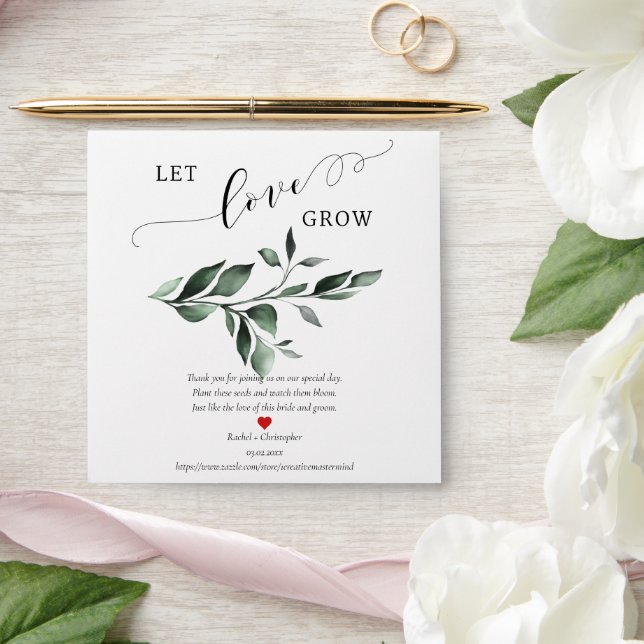 Enveloppe Laisser l'amour grandir la verdure Mariage favoris (Wedding)