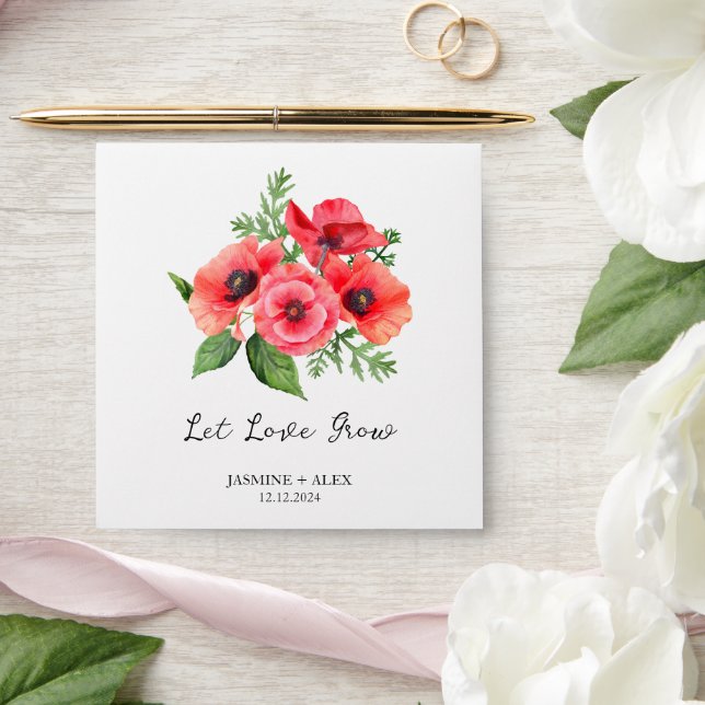 Enveloppe Laisser l'amour grandir le pavot semence paquet ma (Wedding)