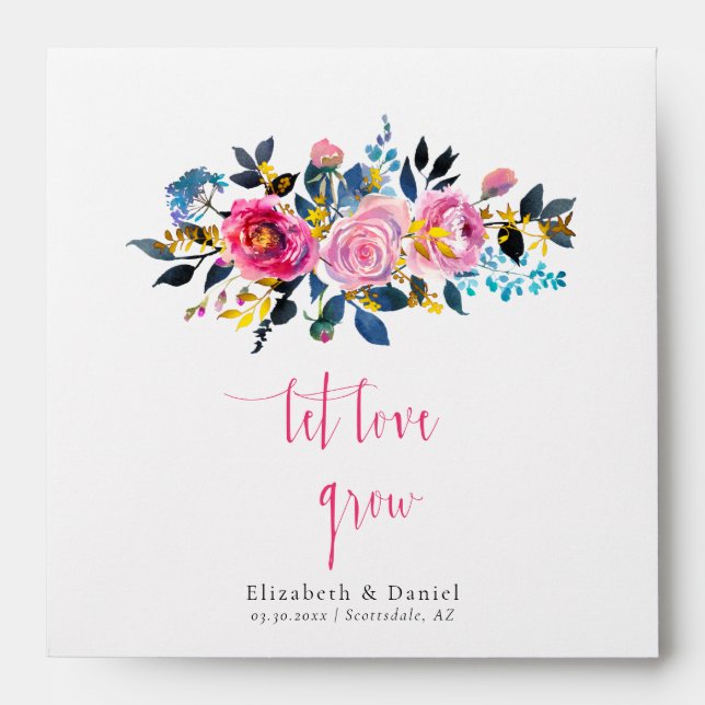 Enveloppe Laissez Love Grow Rose Gold Wedding Favor Seed Pac (Devant)