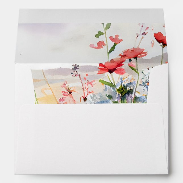 Enveloppe L'amour est dans l'air | Adresse de retour florale (Dos (Bas))