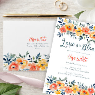 Enveloppe L'amour est en fleurs aquarelle florale mariage su