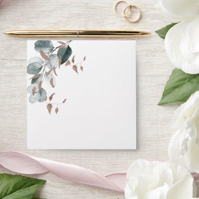 Enveloppe Lancement de mariage aux feuilles vertes dorées sc (Wedding)