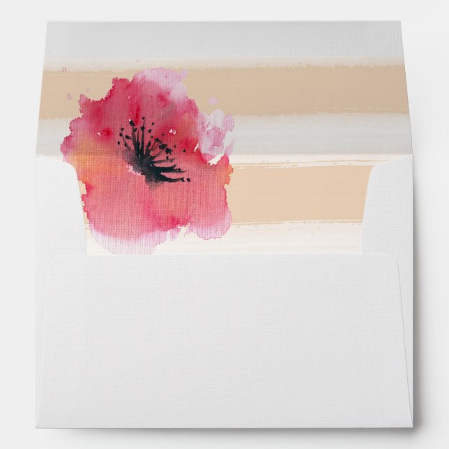 Enveloppe L'aquarelle barre floral (Dos (Bas))