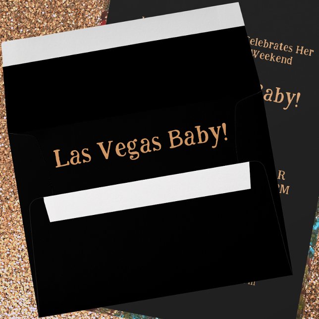 Enveloppe Las Vegas Bachelorette Party Black (Back)