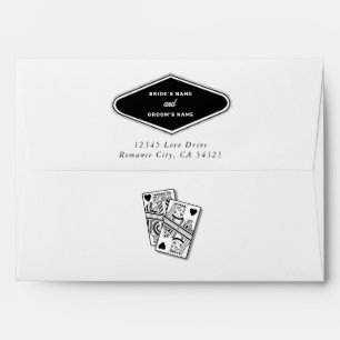 Enveloppe Las Vegas Casino Destination Mariage Noir Blanc