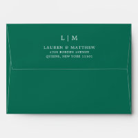 Lauren Emerald Green Monogramme Mariage élégant