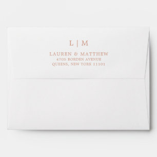 Enveloppe Lauren Rose Gold Monogramme Mariage élégant