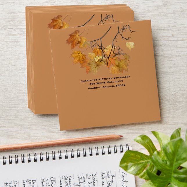 Enveloppe L'automne artistique laisse l'enveloppe Mariage (Stacked)