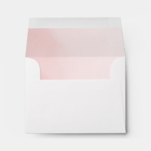 Enveloppe Lavage minimaliste à l'aquarelle rose préadressé l