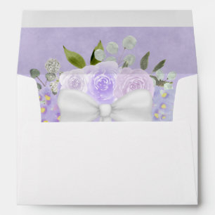 Enveloppe Lavande Aquarelle Floral Elegant Boho Mariage