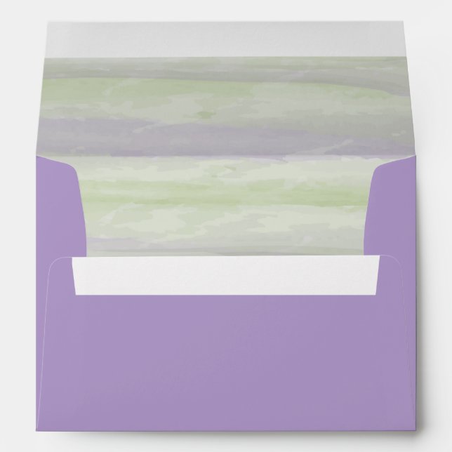 Enveloppe Lavande avec aquarelle (Dos (Bas))