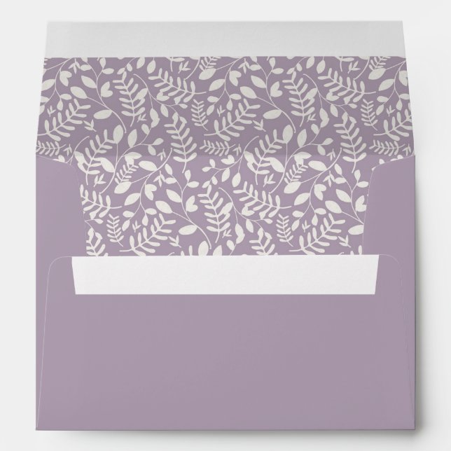 Enveloppe Lavande avec fil Motif feuille personnalisée (Dos (Bas))