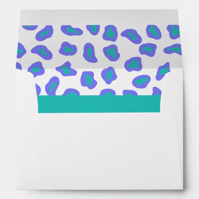 Enveloppe Lavande, blanc et Turquoise zèbre et peau de guépa (Dos (Bas))