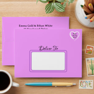 Enveloppe Lavande d'activité de fête nuptiale pré-Mariage