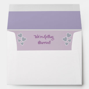 Enveloppe Lavande et Lilac Mariage avec coeur d'amour
