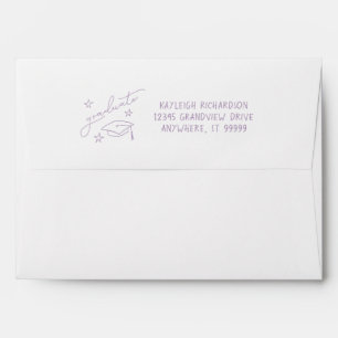 Enveloppe Lavande personnalisée Main Tirée Rétro Graduation