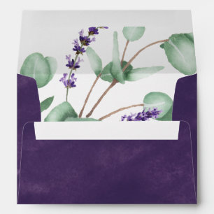 Enveloppe Lavande rustique Faire-part de mariage pourpre