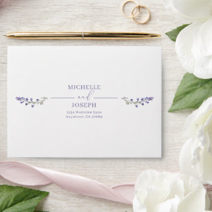 Enveloppe Lavender Bliss Elegant Watercolor Adresse de retou