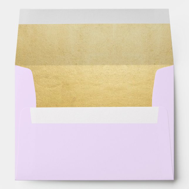 Enveloppe Lavender Faux Gold Foil Mariage Adresse de retour (Dos (Bas))