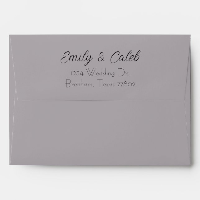Enveloppe Lavender Line Art Floral Faire-part de mariage Env (Dos (Haut rabat))