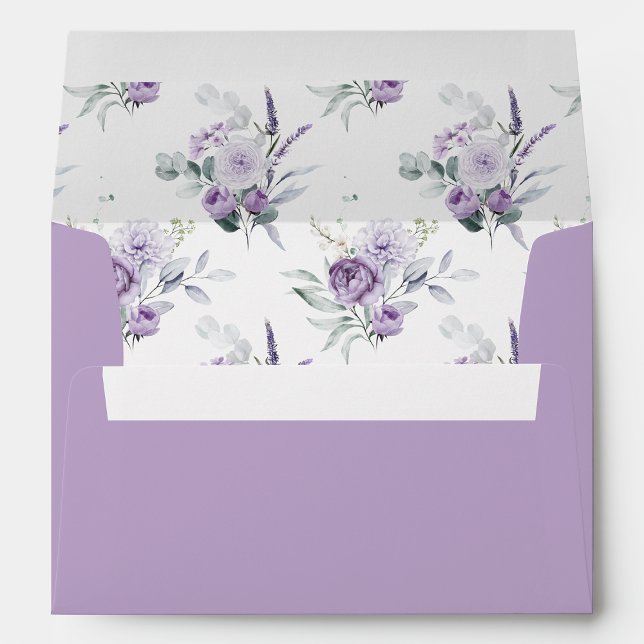 Enveloppe Lavender Peonies et Roses (Créateur téléchargé)