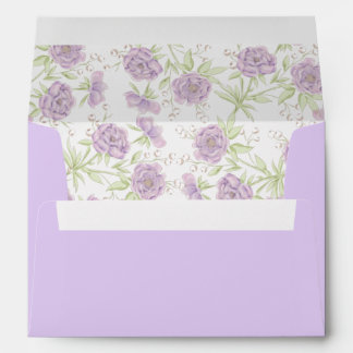 Enveloppe Lavender Purple Rose Wedding