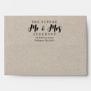 Enveloppe L'avenir Mme et M. 5x7 Kraft Adresse de retour