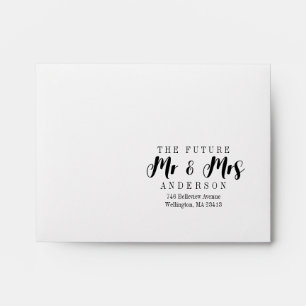Enveloppe L'avenir Mme et M. le Mariage Élégant Script RSVP