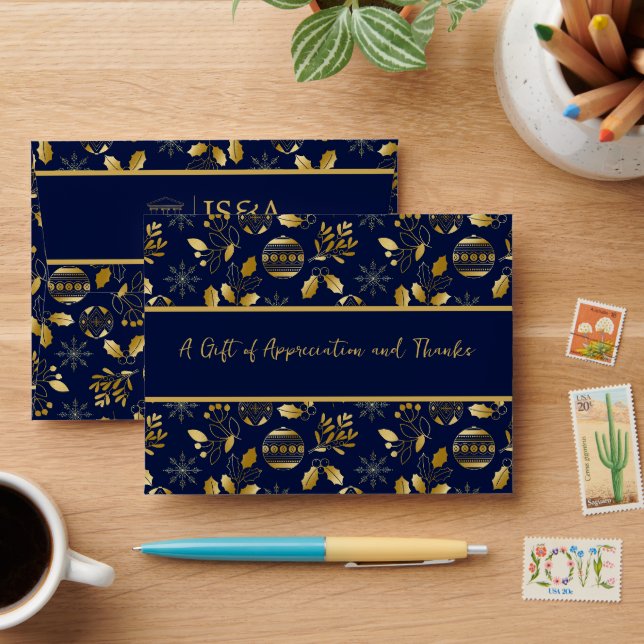 Enveloppe Law Firm Monogram Logo Holiday Gift Card (Desk)