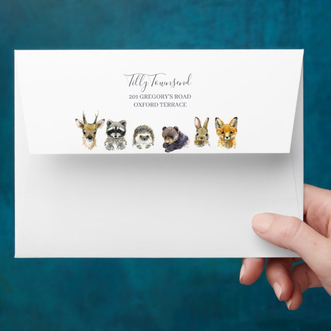 Enveloppe Le Baby shower des animaux des bois (Hand)