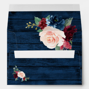 Enveloppe Le bleu marine Bourgogne rougissent le mariage en