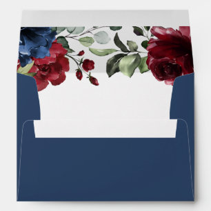 Enveloppe Le bleu marine et le Bourgogne rougissent mariage