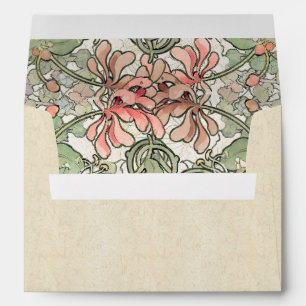 Enveloppe Le chèvrefeuille de Nouveau d'art de Mucha fleuri