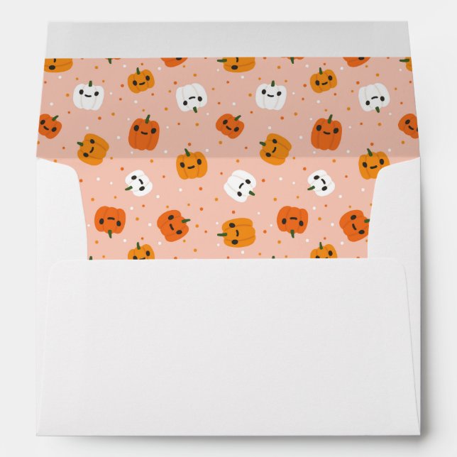 Enveloppe Le Citrouille Cute Kawaii fait face au Motif (Dos (Bas))