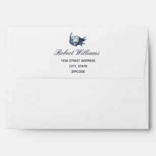 Enveloppe Le coquillage bleu   Mariage personnalisé