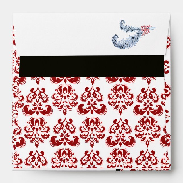 ENVELOPPE LE DIAMANT A DES DOMMAQUES ROUGES NOIRS ET BLANCS (Dos (Haut rabat))