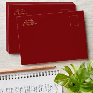 Enveloppe Le Mariage de Rose rouge de la mariée rousse