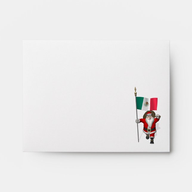 Enveloppe Le Père Noël Avec L'Ensigne Du Mexique (Devant)